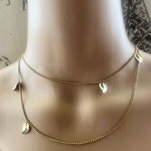 Beeline Gold Toned Leaf Necklace